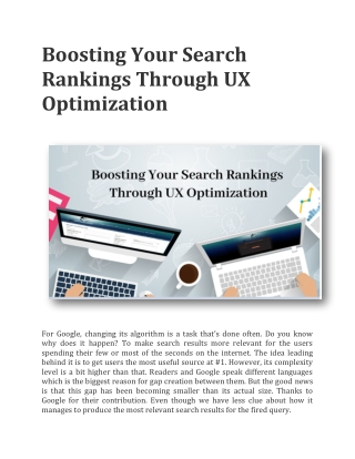 Boosting Your Search Rankings Through UX Optimization