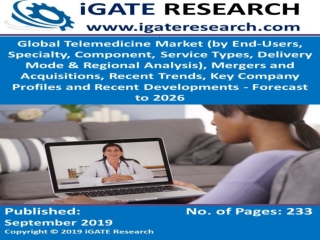 Global Telemedicine Market (by End-Users, Specialty, Component, Service Types, Delivery Mode & Regional Analysis), Merge