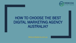 How To Choose The Best Digital Marketing Agency Australia?
