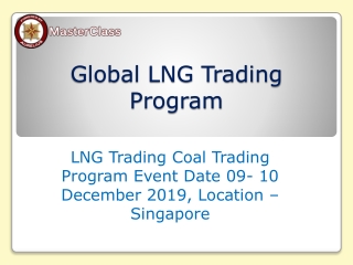 LNG Trading Master class in Singapore