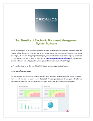 Top Benefits of Electronic Document Management System Software