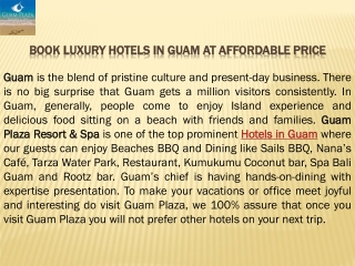 Book Luxury Hotels in Guam at Affordable Price