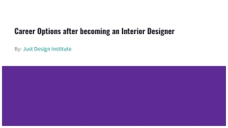 Career Options after becoming an Interior Designer