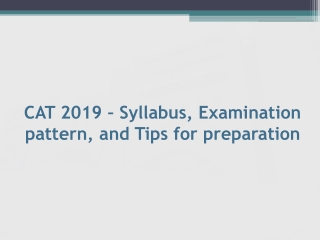 CAT 2019 – Syllabus, Examination pattern, and Tips for preparation | Marwadi University