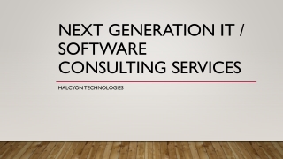 Next Generation IT Software Consulting Servcies