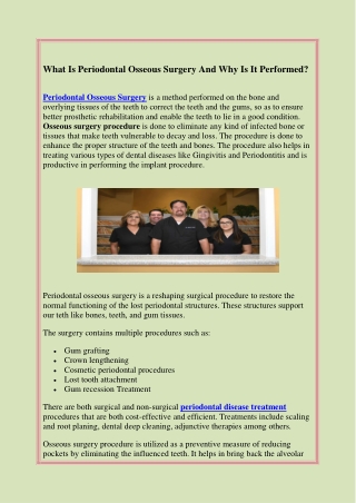 What Is Periodontal Osseous Surgery And Why Is It Performed