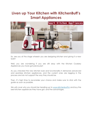 Liven up Your Kitchen with KitchenBuff’s Smart Appliances