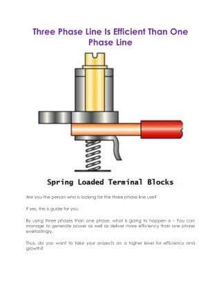 Three Phase Line Is Efficient Than One Phase Line