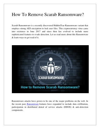 Guide to Remove Scarab Ransomware – Virus Removal Guide