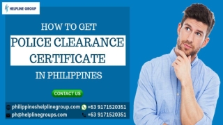 Worried About Police Clearance Certificate? We, Will Help You To Get PCC In Philippines