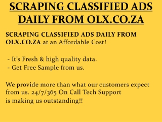 SCRAPING CLASSIFIED ADS DAILY FROM OLX.CO.ZA