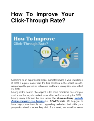 How To Improve Your Click-Through Rate?