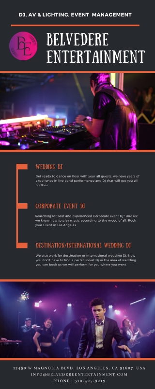 HIre Belvedere Entertainment for Wedding DJ and Corporate DJ