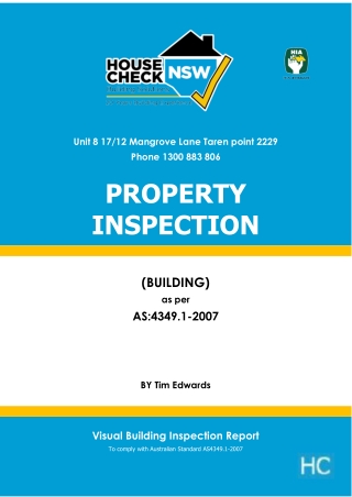 Visual Building Inspection Report - House Check NSW