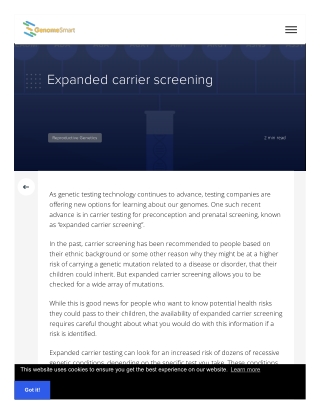 Expanded Carrier Screening - Genomesmart