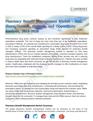 Pharmacy Benefit Management Market 2018-2026 Market Positioning, Revenue, Growth Factors and Forecast Till 2026
