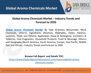 Global Aroma Chemicals Market – Industry Trends and Forecast to 2026