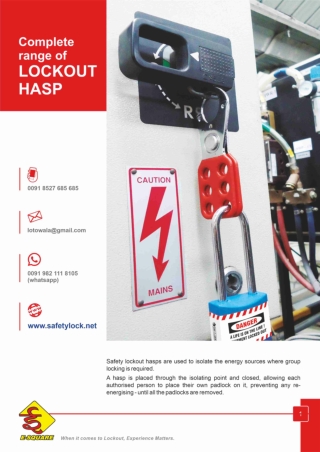 Lockout Tagout Safety Hasps by E-Square