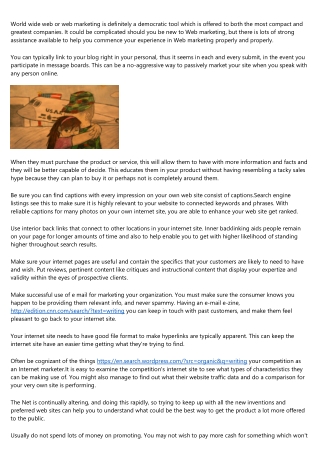 Producing Internet Marketing Work For Your Small Business