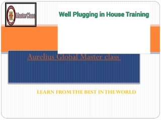 WELL PLUGGING IN-HOUSE TRAINING