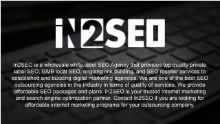 White Label SEO Services - In2SEO