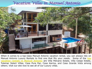 Vacation Villas in Manuel Antonio