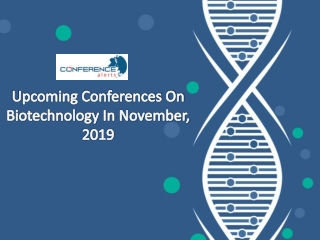 Upcoming Conferences on Biotechnology in November, 2019