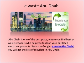 e waste Abu Dhabi