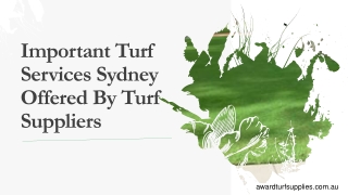 Important Turf Services Sydney Offered By Turf Suppliers