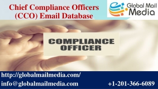 Chief Compliance Officers (CCO) Email Database