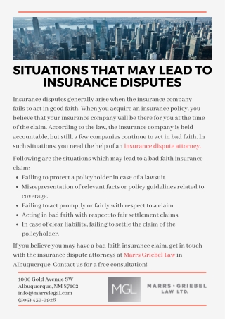 Situations That May Lead to Insurance Disputes