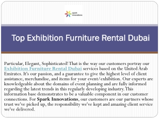 Top Exhibition Furniture Rental Dubai