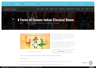 8 Forms of Famous Indian Classical Dance