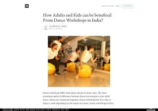 How Adults and Kids can be benefited From Dance Workshops in India?