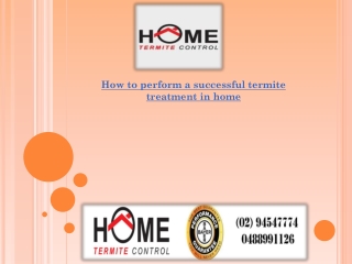 How to perform a successful termite treatment in home