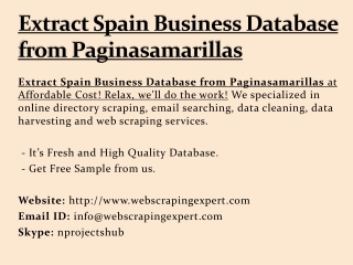 Extract Spain Business Database from Paginasamarillas