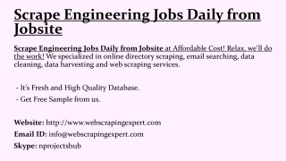 Scrape Engineering Jobs Daily from Jobsite
