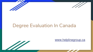 Degree Evaluation In Canada