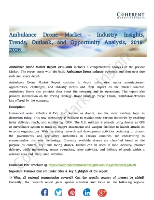 Ambulance Drone Market - Industry Insights, Trends, Outlook, and Opportunity Analysis, 2018-2026