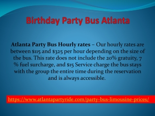 Birthday Party Bus Atlanta Party Ride
