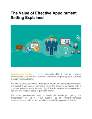 The Value of Effective Appointment Setting Explained