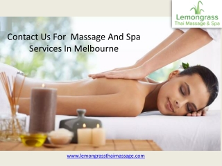 Contact Us For Massage And Spa Services In Melbourne