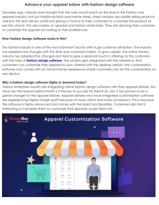 Advance your apparel estore with fashion design software