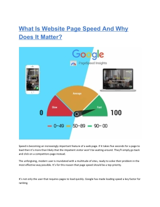 What Is Website Page Speed And Why Does It Matter?