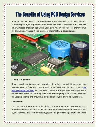 The Benefits Of Using PCB Design Services