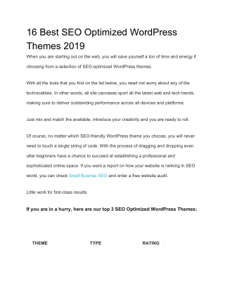 16 Best SEO Optimized WordPress Themes 2019