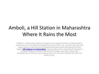 Amboli, a Hill Station in Maharashtra Where It Rains the Most