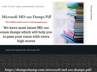 Microsoft MD-100 Dumps Pdf | Perfect Institution