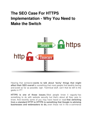 The SEO Case For HTTPS Implementation - Why You Need to Make the Switch