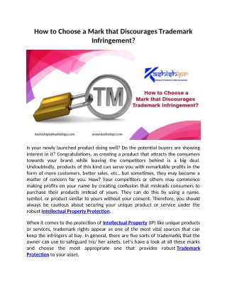 How to Choose a Mark that Discourages Trademark Infringement?